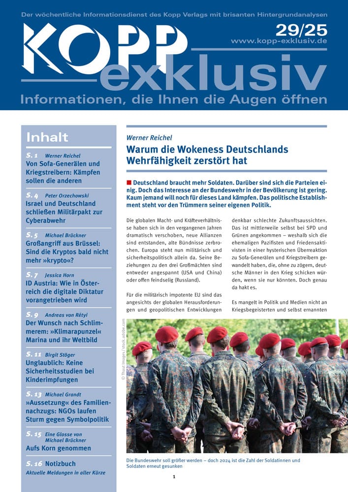 Deutschland braucht mehr Soldaten. Darüber sind sich die Parteien einig. Doch das Interesse an der Bundeswehr in der Bevölkerung ist gering. Kaum jemand will noch für dieses Land kämpfen. Das politische Establishment steht vor den Trümmern seiner eigenen Politik.
