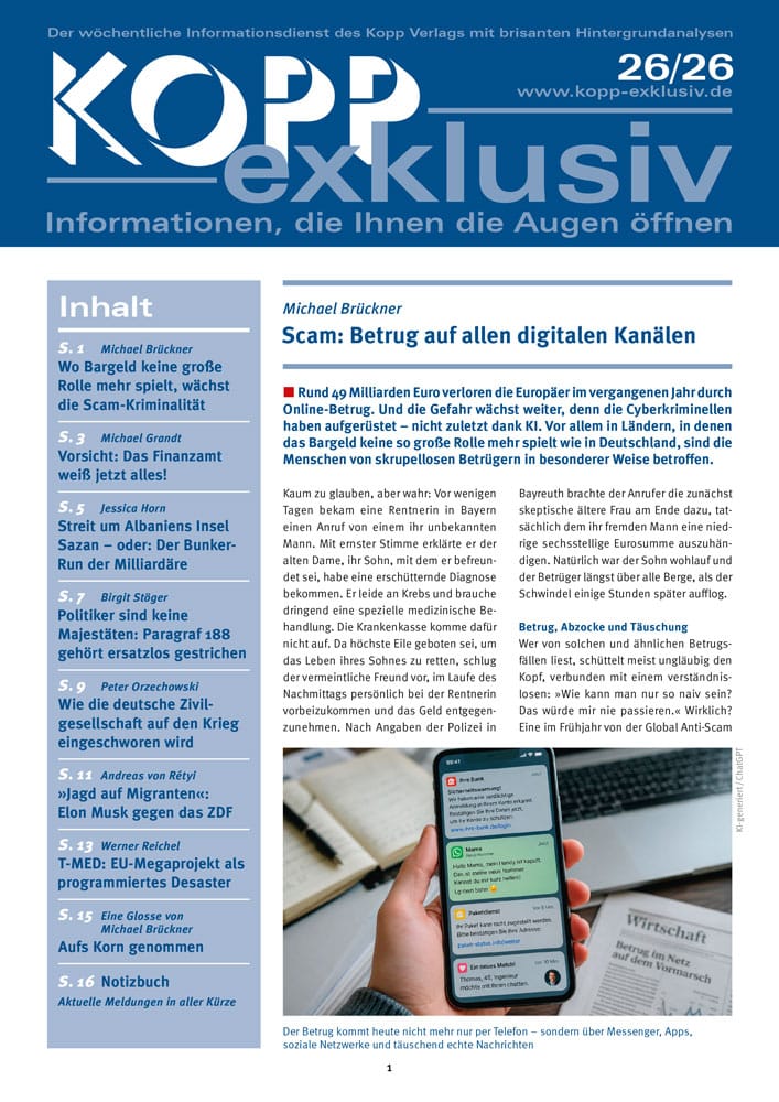 Rund 49 Milliarden Euro verloren die Europäer im vergangenen Jahr durch Online-Betrug. Und die Gefahr wächst weiter, denn die Cyberkriminellen haben aufgerüstet – nicht zuletzt dank KI. Vor allem in Ländern, in denen das Bargeld keine so große Rolle mehr spielt wie in Deutschland, sind die Menschen von skrupellosen Betrügern in besonderer Weise betroffen.