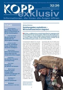 Mit über 1,43 Billionen Euro erreichte Deutschland im vergangenen Jahr ein Rekordhoch bei den Sozialausgaben. Während das Wirtschaftswachstum um magere 0,2 Prozent zulegte, stieg das gesamte Sozialbudget um 0,7 Prozent. Heißt im Klartext: Der Sozialstaat wächst schneller als die Wirtschaftsleistung des Landes, aus der er sich finanziert